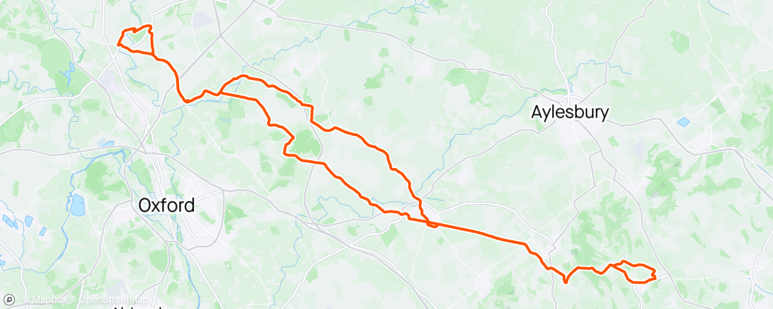 Map of the activity, Ride to Tackley for lunch