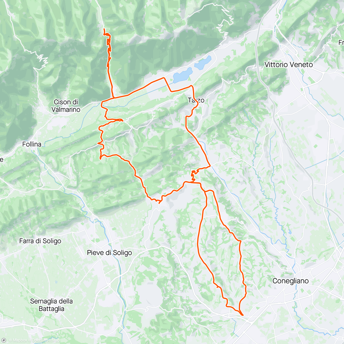 Map of the activity, Colline del Prosecco 🤩