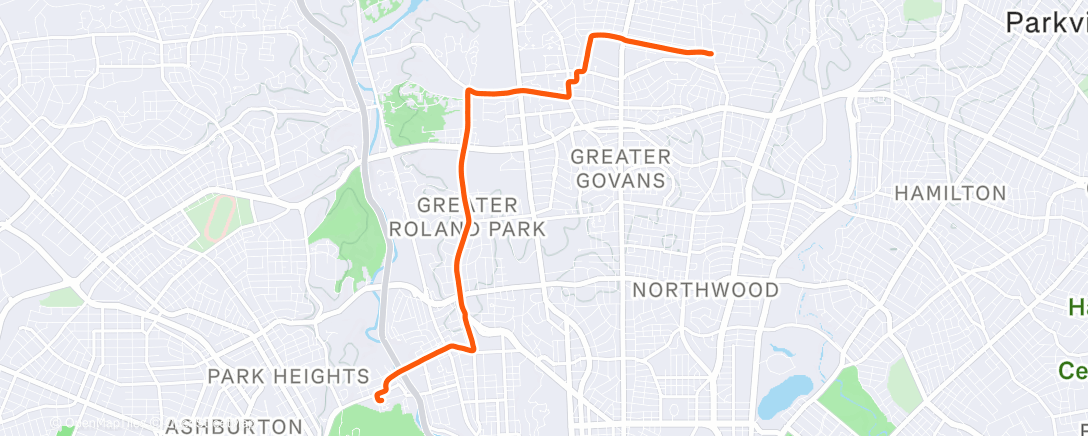 Map of the activity, Afternoon Ride