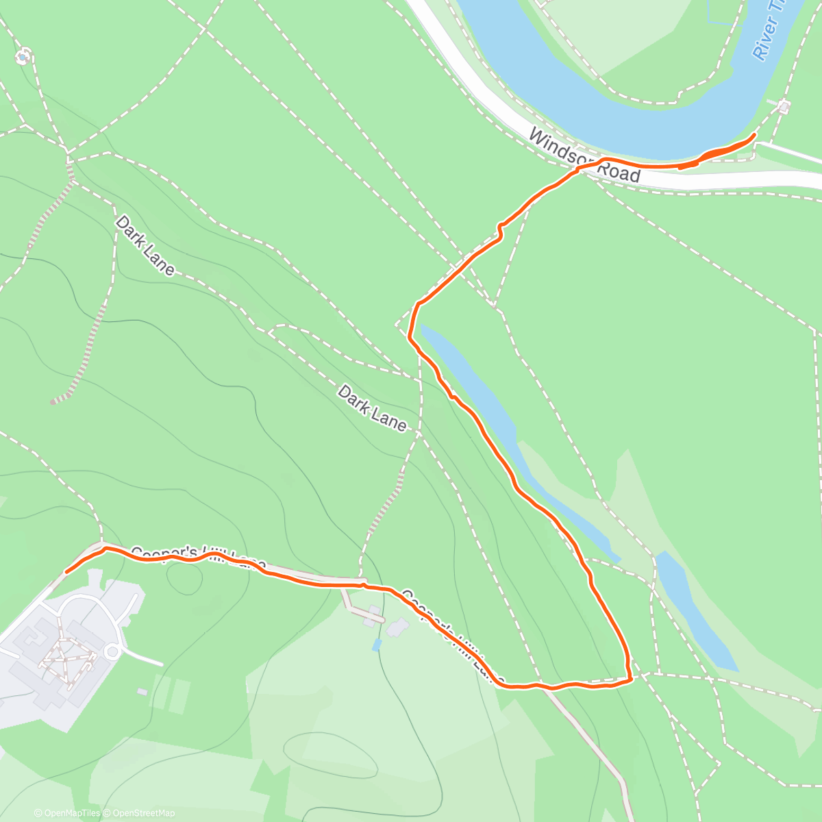 Map of the activity, Runnymede and RAF Memorial with Team Cox