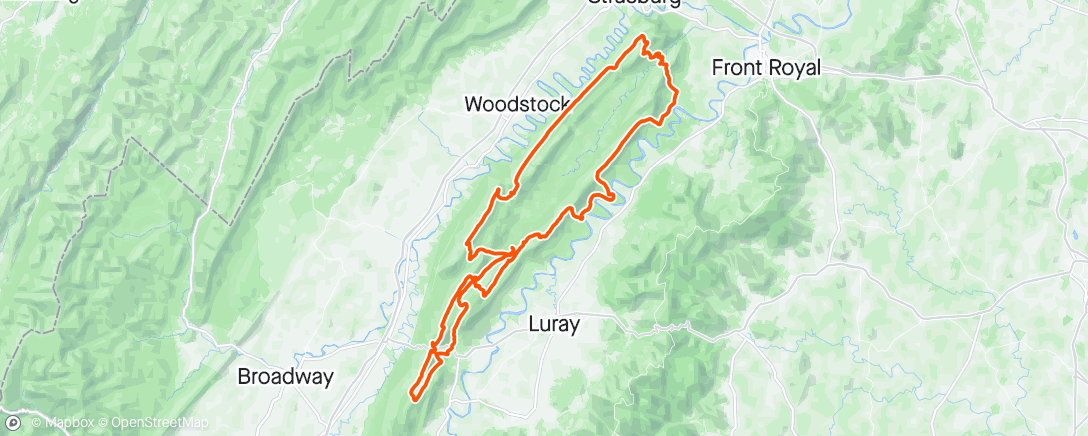 Mapa de la actividad, Massanutten Trail Run