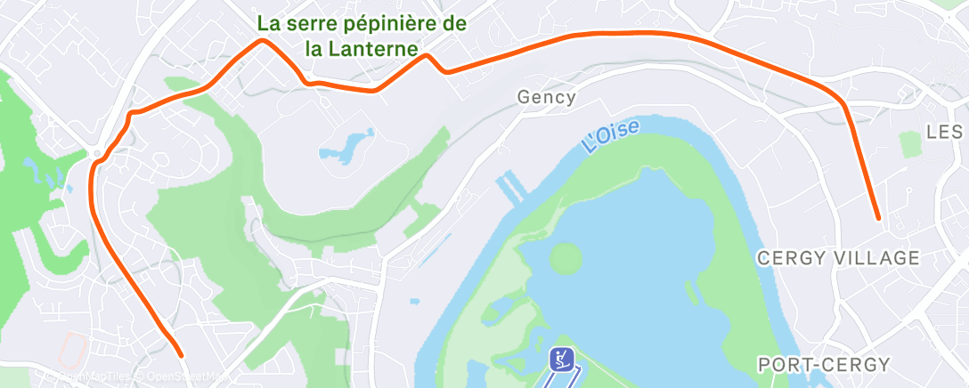 Map of the activity, Sortie vélo de nuit