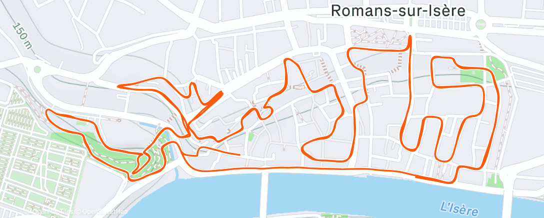 Map of the activity, Urban trail romans 🥉