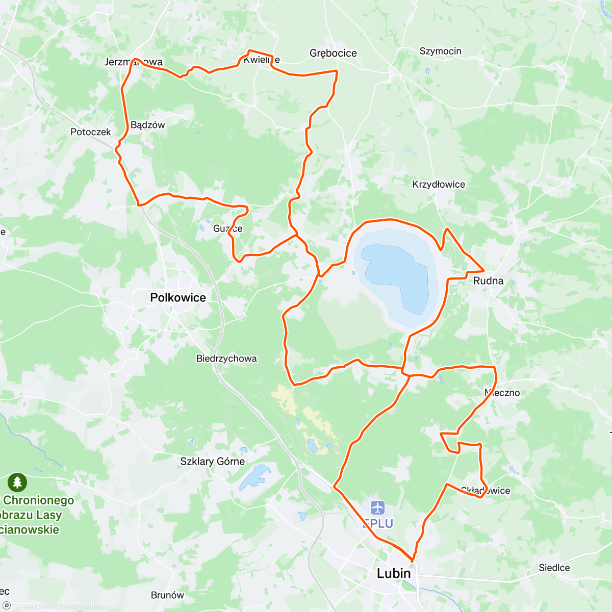 Map of the activity, Szosą po pięć ⬜⬛