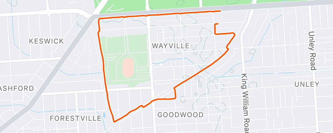 Map of the activity, Morning Run
