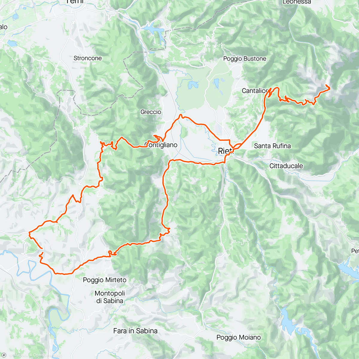 Map of the activity, Terminillo Ride