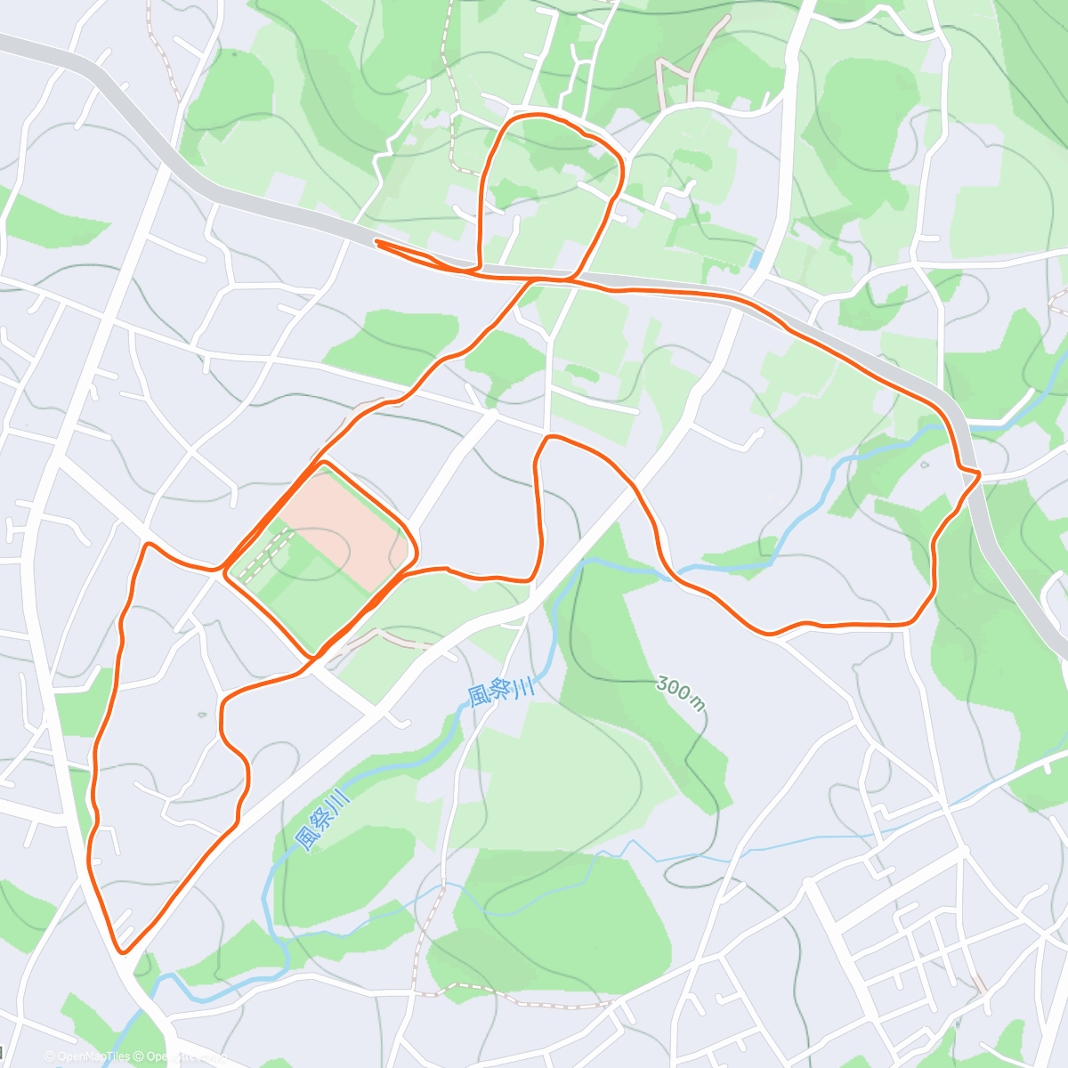 Map of the activity, Afternoon Run