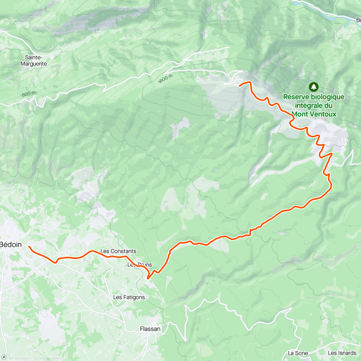 Map of the activity, BKOOL - Mont Ventoux (Bédoin)