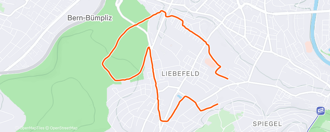 Map of the activity, Course à pied dans l'après-midi