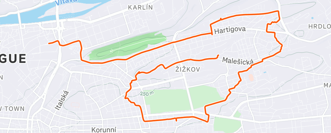Map of the activity, Evening Ride