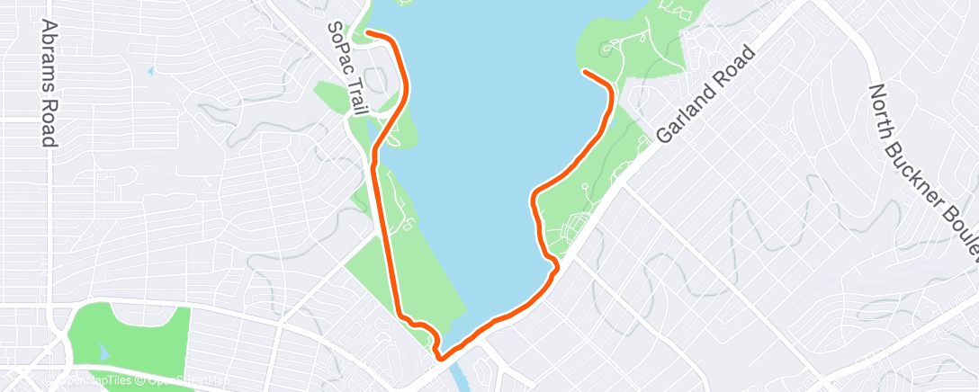 Map of the activity, DRC Frigid 10K Stroller Run