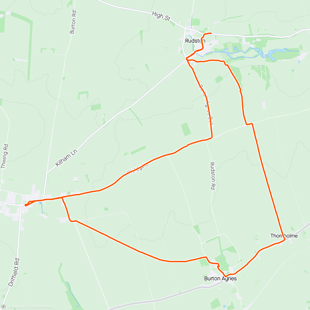 Map of the activity, Wander in The Wolds