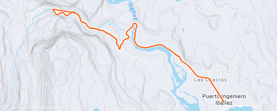 Map of the activity, Patagonman run supporting