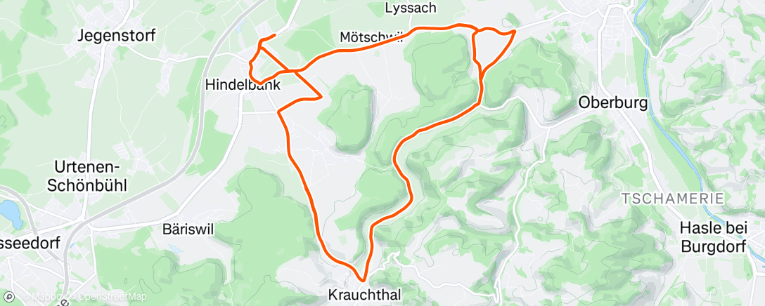 Map of the activity, Lunch Ride