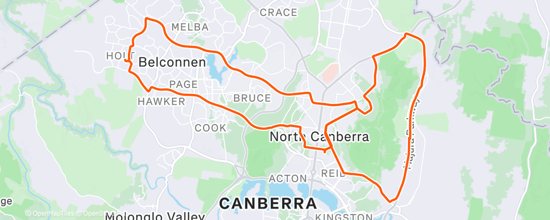 Map of the activity, Reco TT bike with Adam