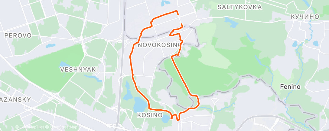 Map of the activity, Afternoon Run