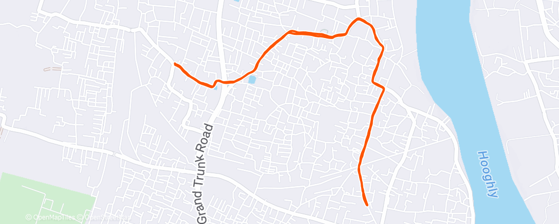 Map of the activity, Morning Recovery Run