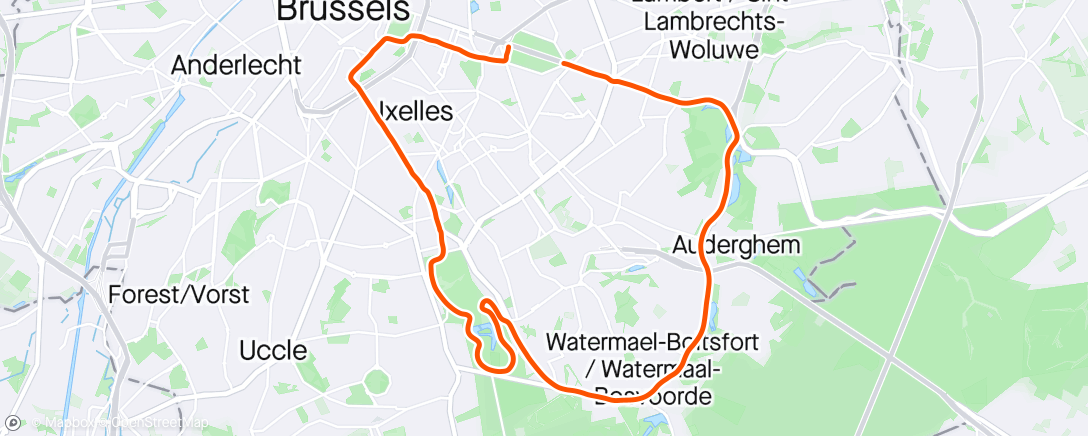 Map of the activity, 20 km de Bruxelles