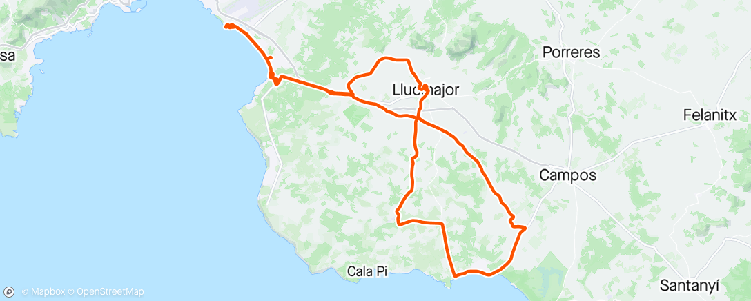 Map of the activity, Tur til Sa’Rapita og Llucmajor