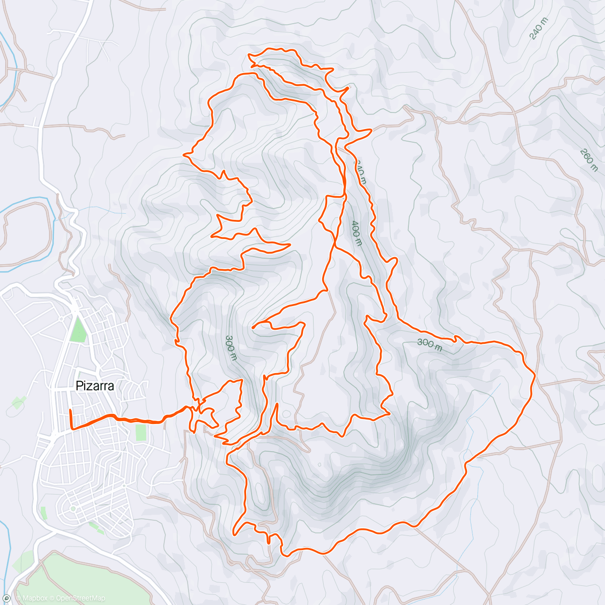 Map of the activity, Trail El Santo de Pizarra