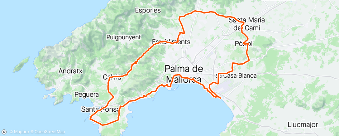 Map of the activity, Calvia og kake i Santa Maria