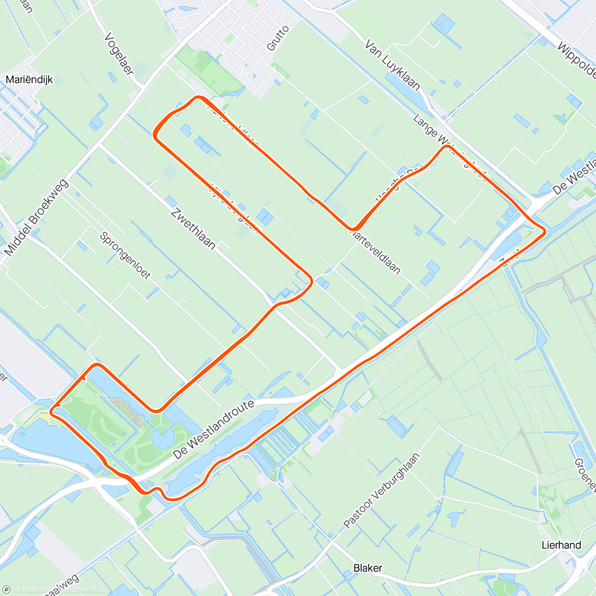 Map of the activity, Tri Westland bike