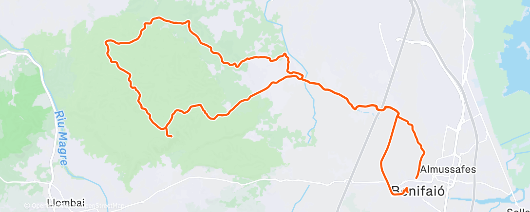 Map of the activity, Bicicleta de montaña matutina