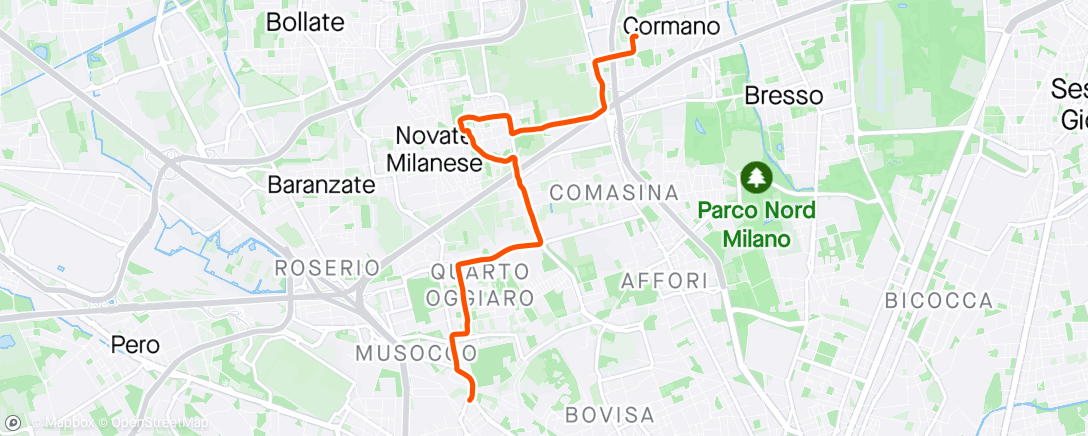 アクティビティ「Giro serale」の地図