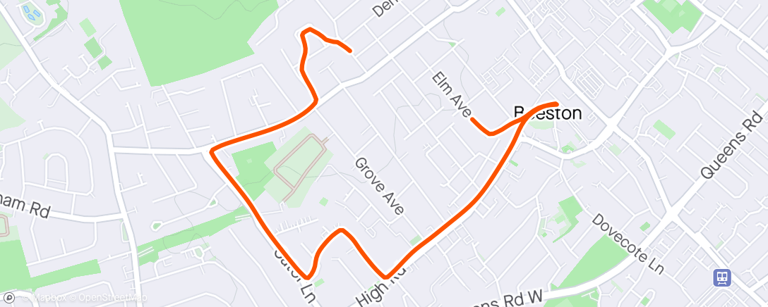 Map of the activity, Morning Jog