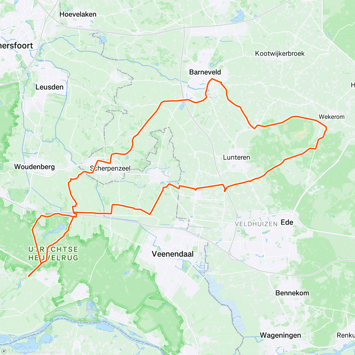 Map of the activity, Relaxed ritje met Axinite 🌞
