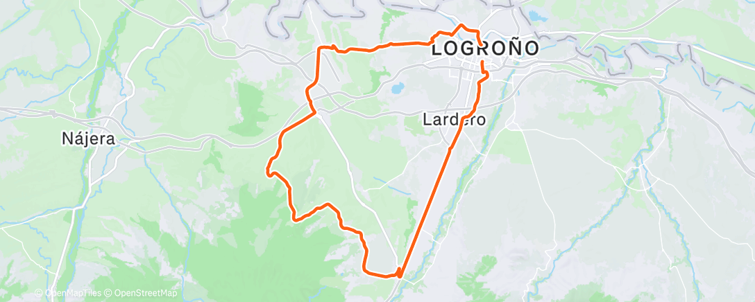 Map of the activity, Bicicleta a la hora del almuerzo