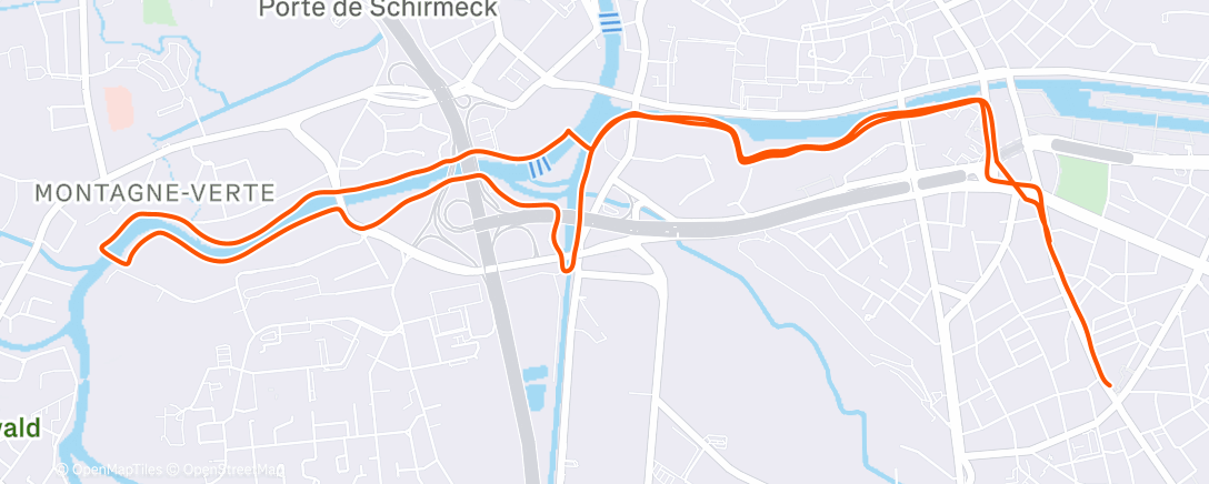 Map of the activity, Afternoon Run