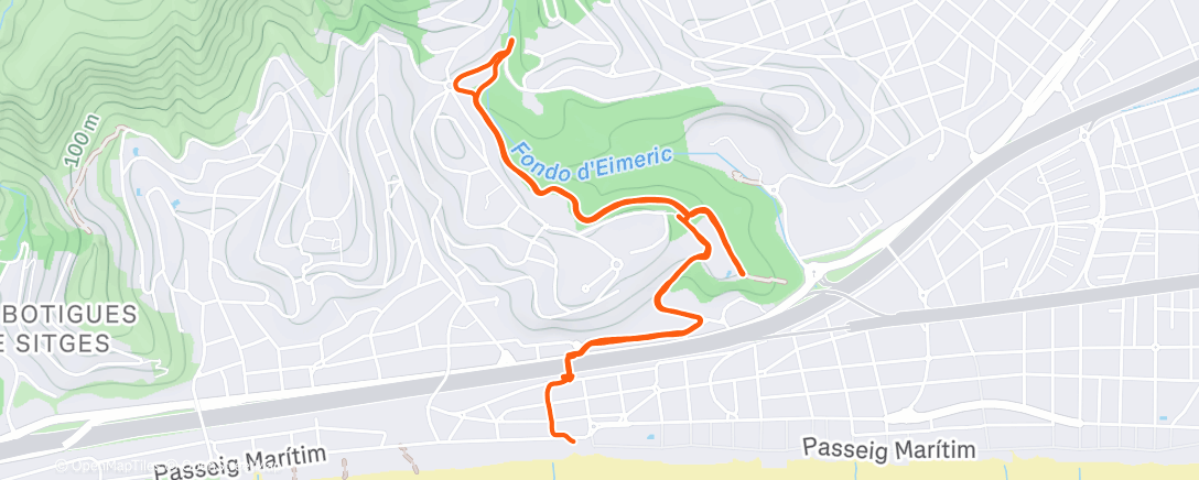 Map of the activity, Afternoon Run