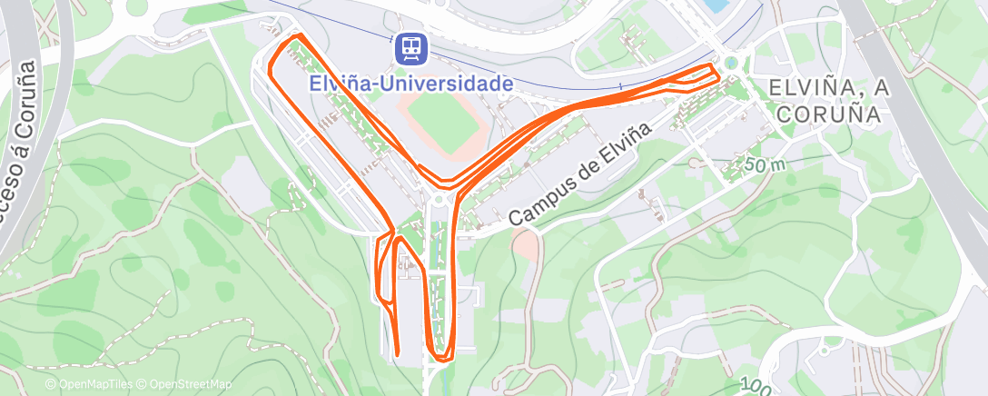 Map of the activity, Carrera a la hora del almuerzo