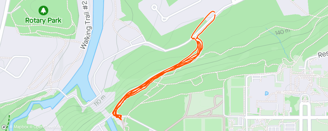 Map of the activity, Sunflower hydro hill climbs x 3