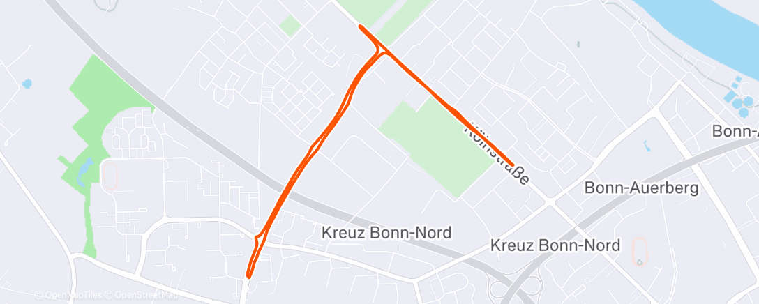 Map of the activity, Evening Run