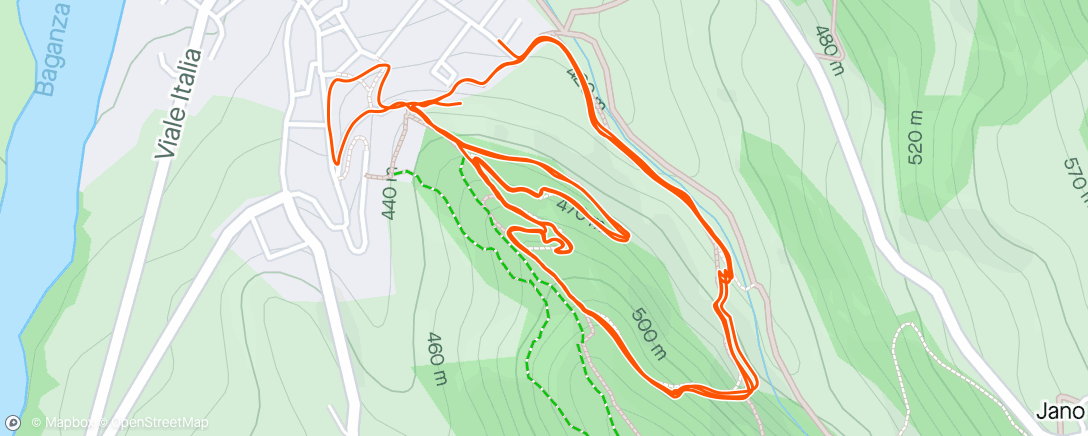 Carte de l'activité Sessione di mountain biking pomeridiana