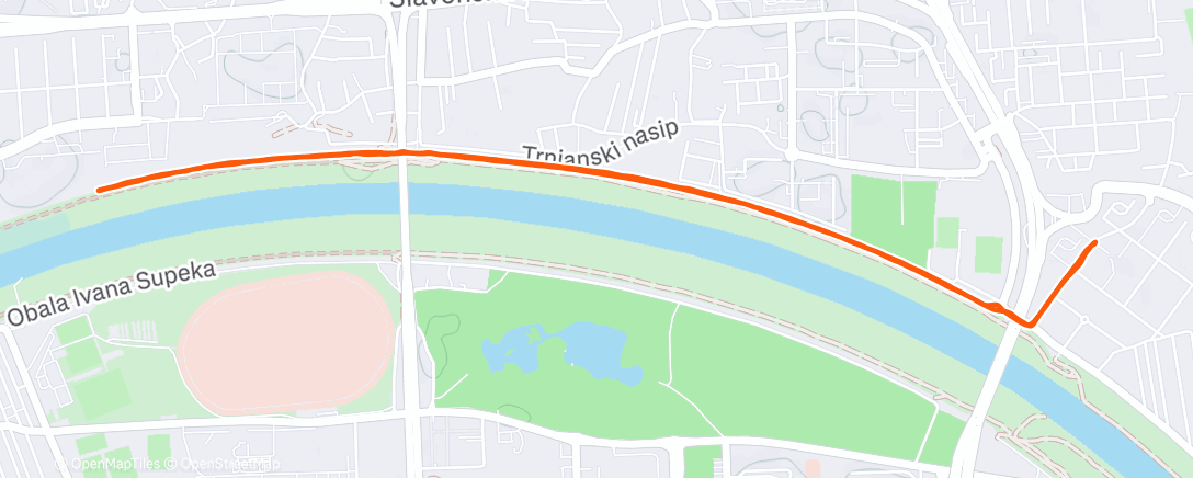 Map of the activity, Afternoon Run