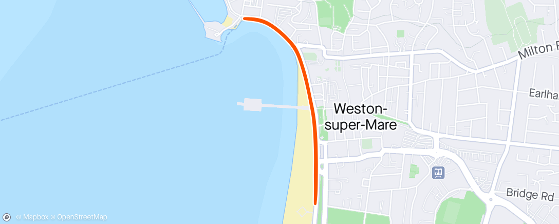 Map of the activity, Western Super Mare PR warm dog drag