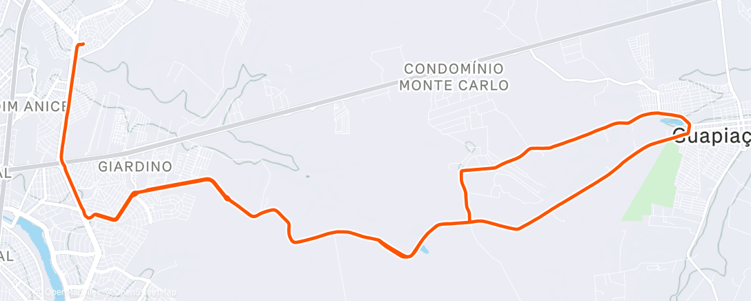 Map of the activity, Pedalada matinal