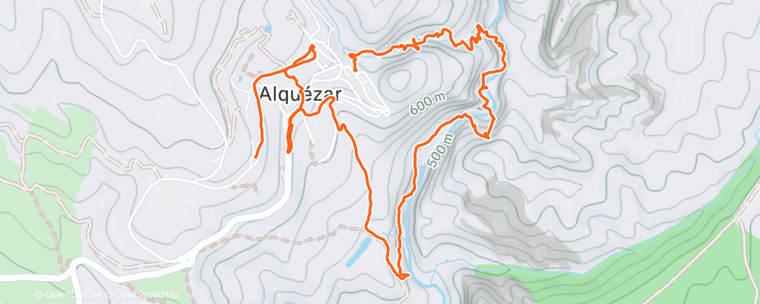 Map of the activity, Afternoon Run