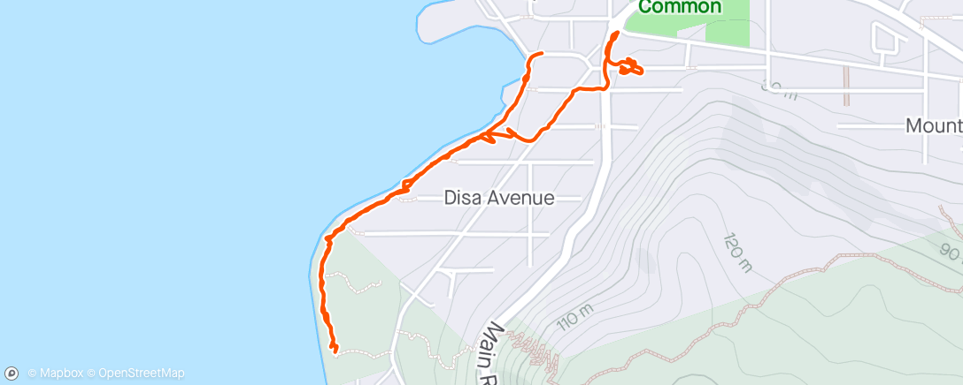 Map of the activity, A walk in Kommetjie