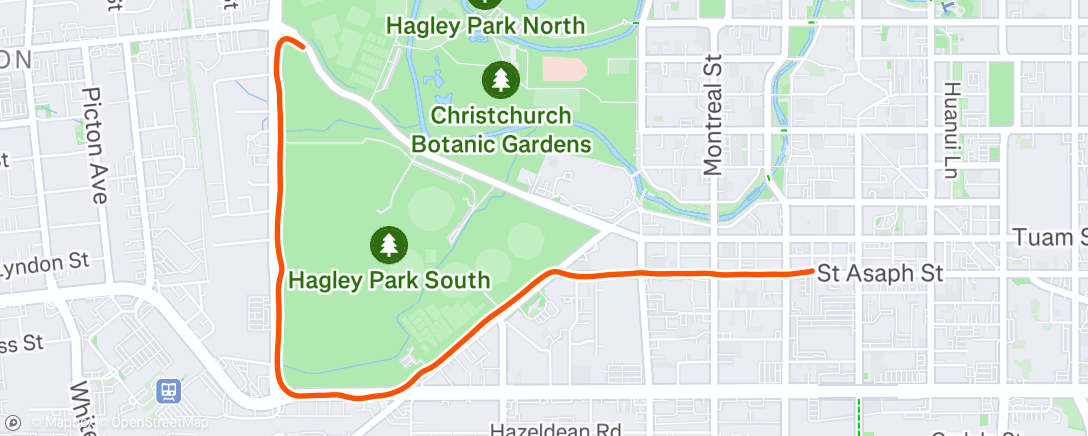 Map of the activity, Evening Run