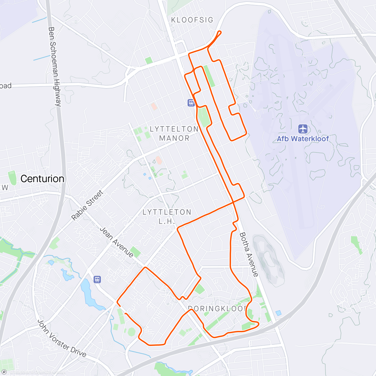 Mapa da atividade, Wally Hayward 21km Race. 👎🏻👎🏻