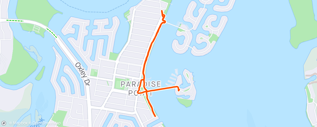 Map of the activity, Run # 83. Run 1 km- walk 1 min. Run 2 km- walk 1 min- Run 1 km.