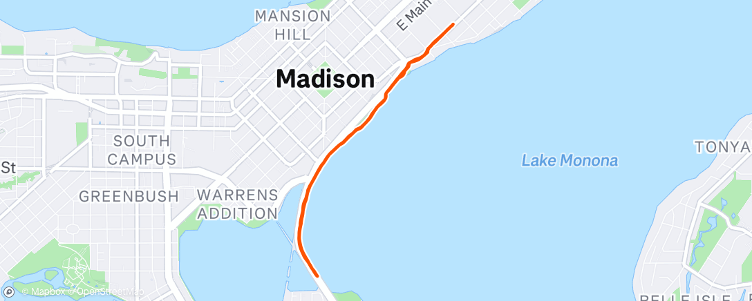 Map of the activity, Quick run jog