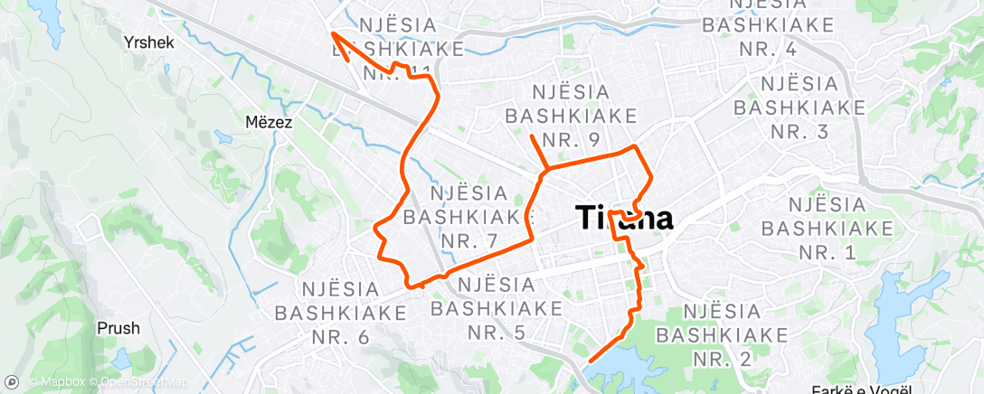 Map of the activity, Albania d10 Tirana cz1