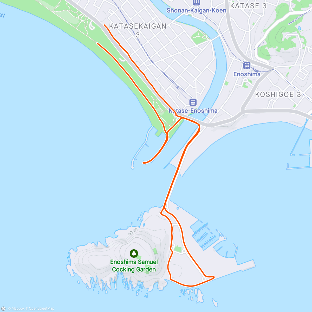 Map of the activity, ラーメン食べた後の江の島Walk