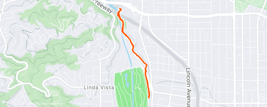 Map of the activity, Afternoon Run