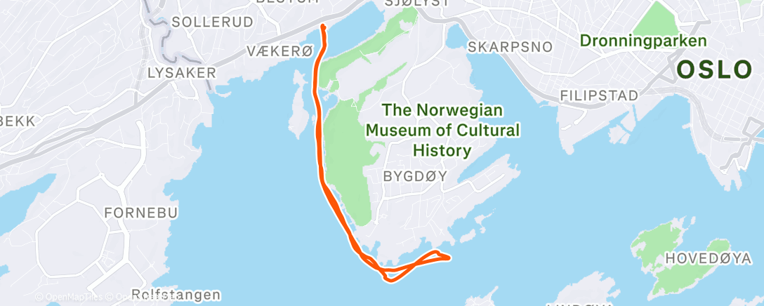 Map of the activity, Rulling under Dyna og ved Huk. Romjulsrull
